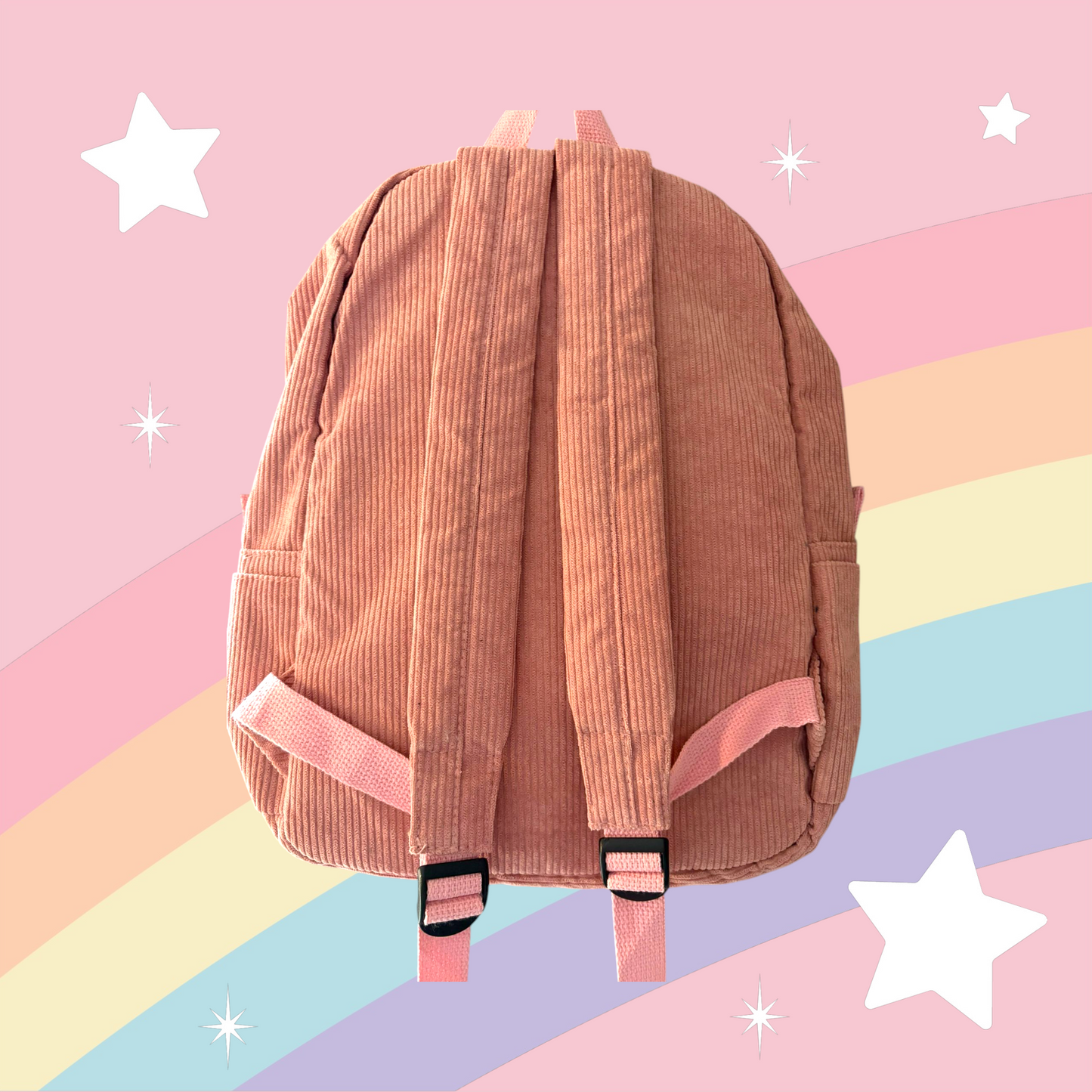 Sac à dos enfant côtelé rose