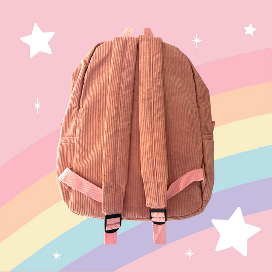 Sac à dos enfant côtelé rose