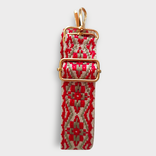 Sangle détails doré rouge beige