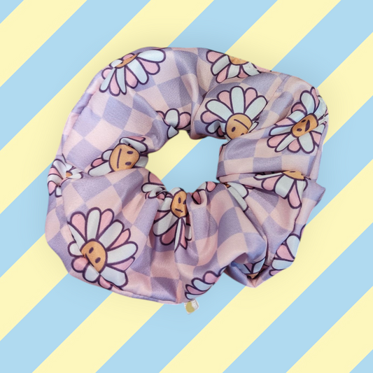 Chouchou tendance parme smiley fleur