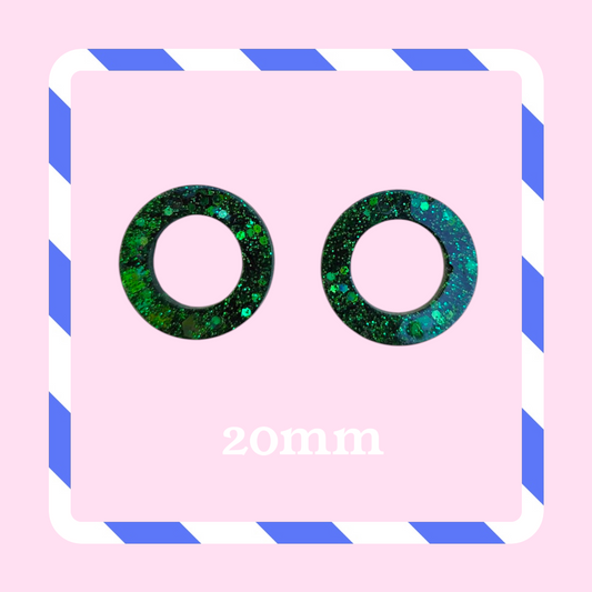 Charms cercle paillettes vert foncé
