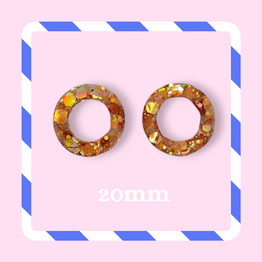 Charms cercle paillettes champagne bronze