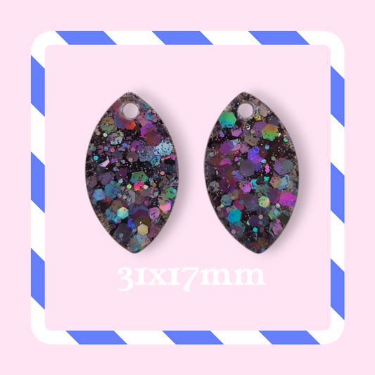 Charms marquise paillettes noir caméléon