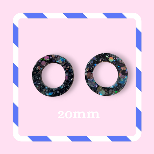 Charms cercle paillettes noir caméléon