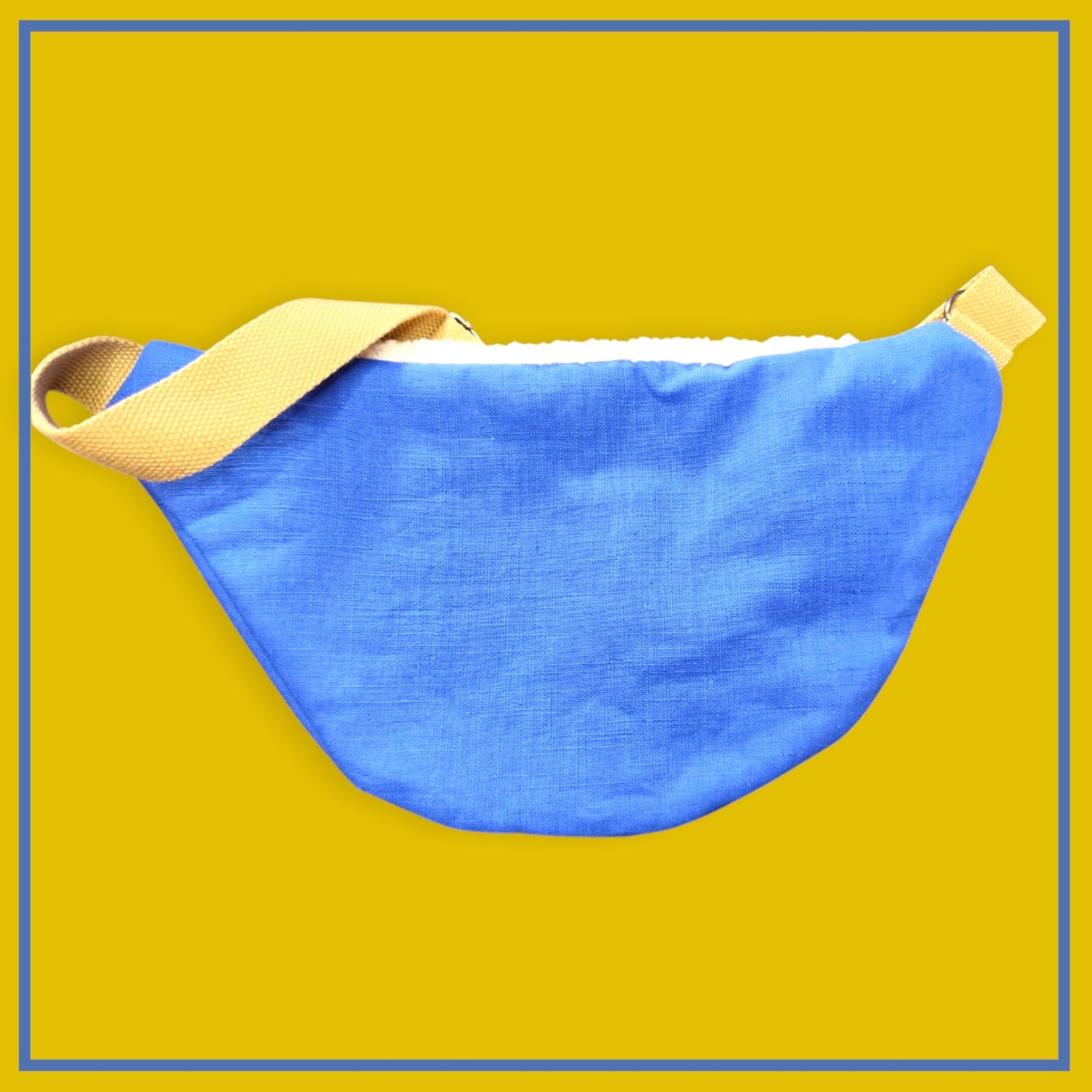 Sac banane bleu électrique sangle beige taupe