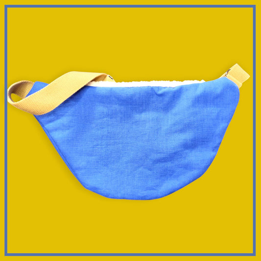 Sac banane bleu électrique sangle beige taupe