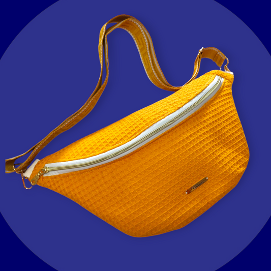 Sac banane nid d'abeilles jaune moutarde