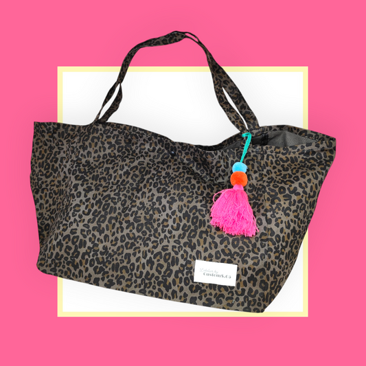 Sac Cabas léopard gris bouche vierge