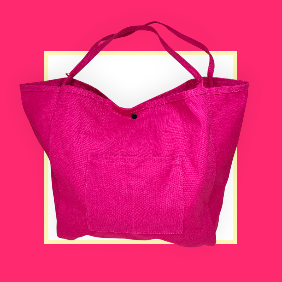Sac Cabas rose fushia bouche rose clair pailleté