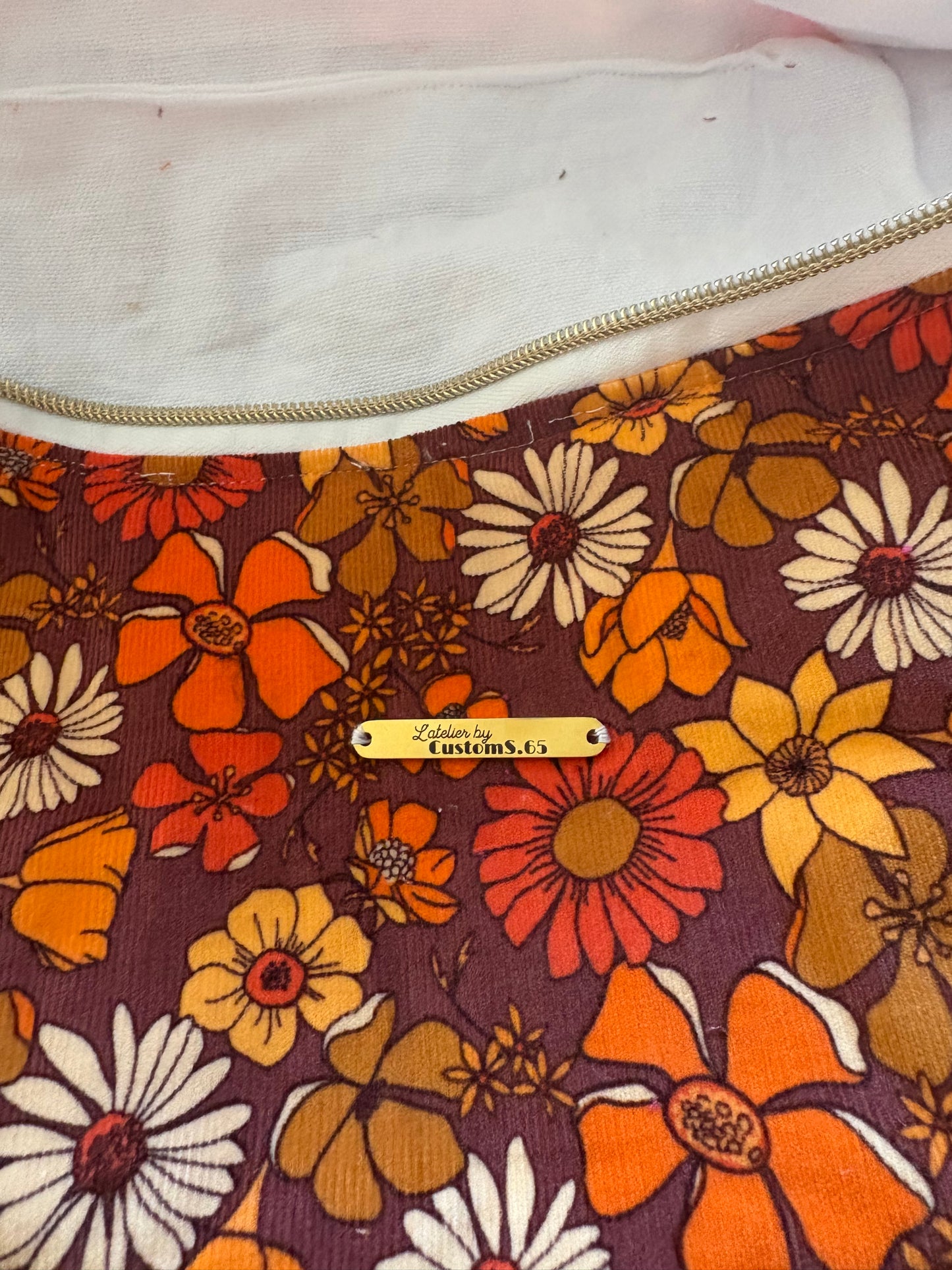 Sac banane XXL fleurie style rétro