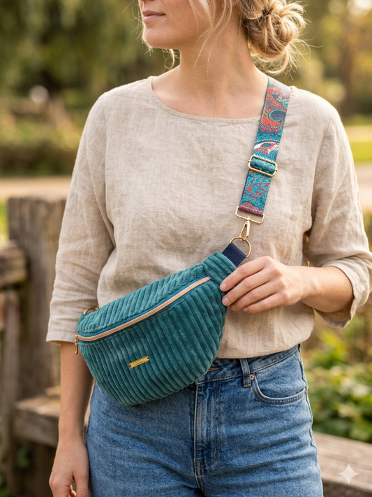 Sac banane bleu canard