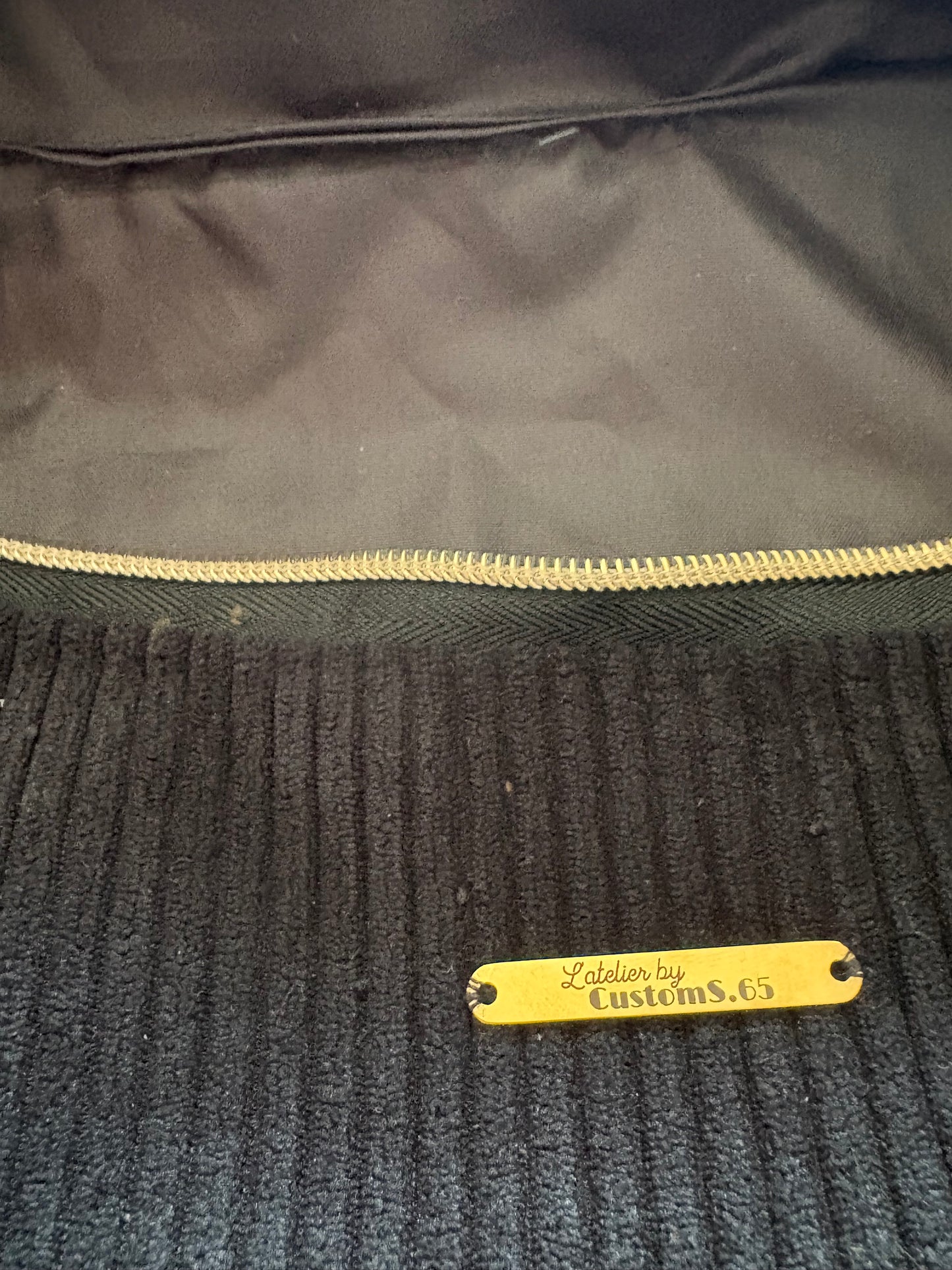Sac banane S velour côtelé noire sangle léopard