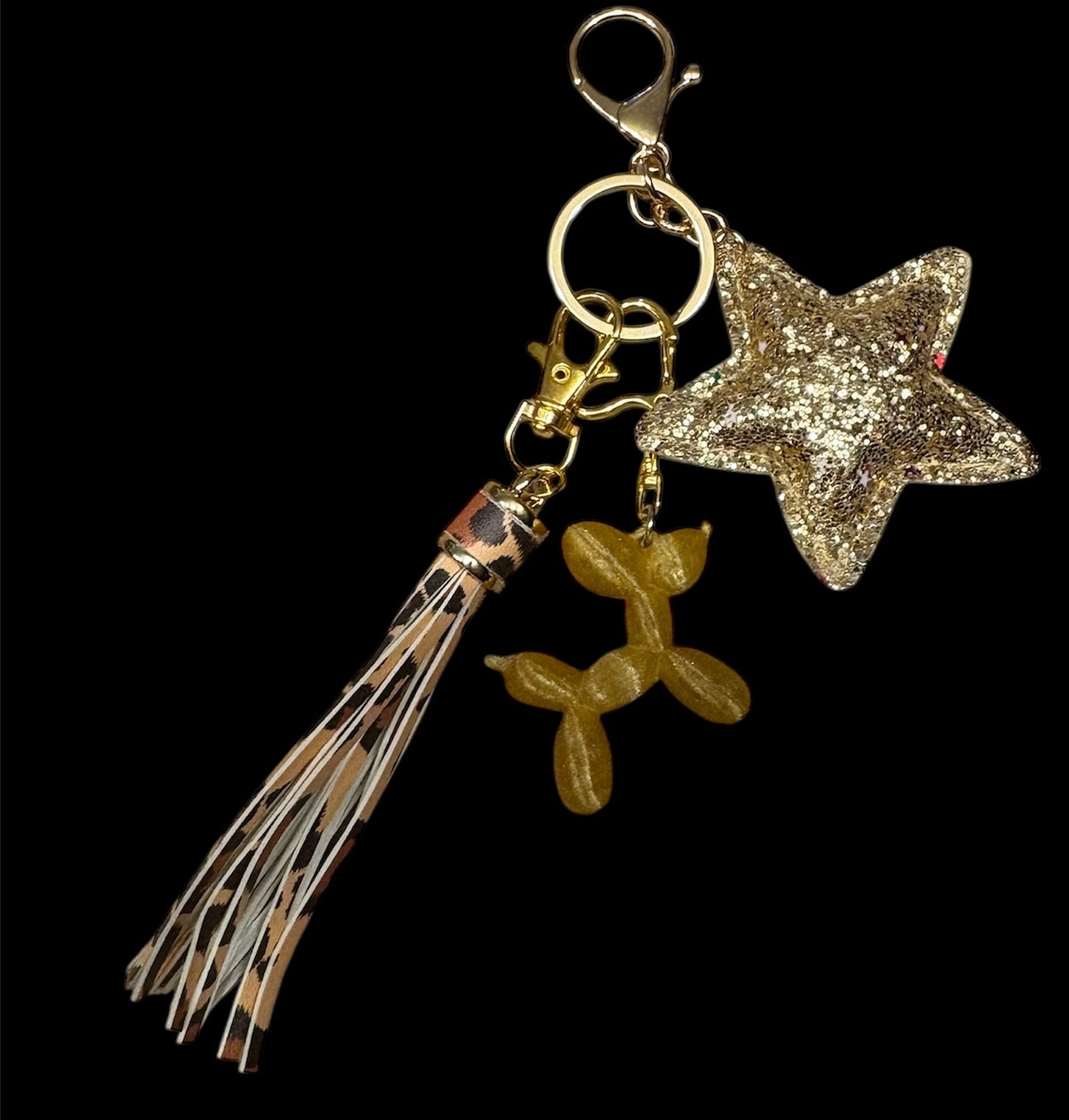 Bijou de sac léopard doré