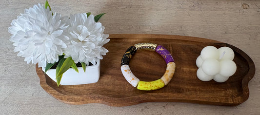 Bracelet tubulaire multicolore doré