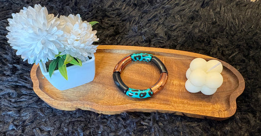 Bracelet tubulaire léopard vert