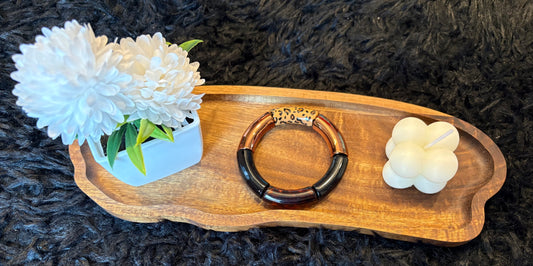 Bracelet tubulaire léopard noir et marron