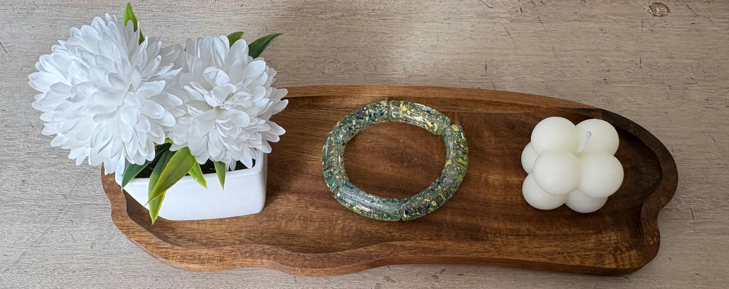 Bracelet tubulaire vert tâcheté