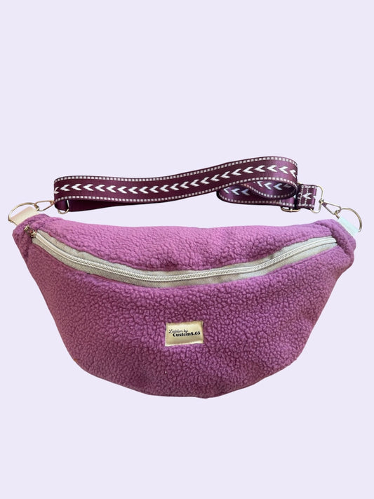 Sac banane XXL violet en moumoute