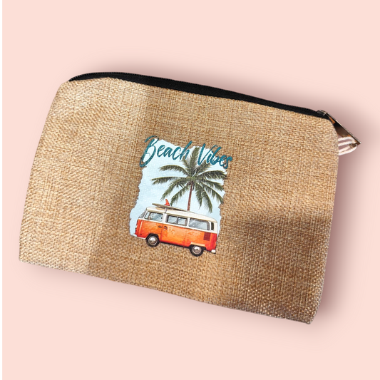 Petite Pochette à Zip jute van palmier