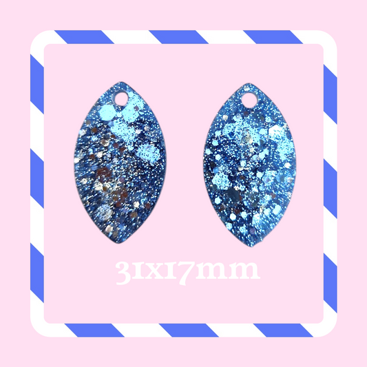 Charms marquise paillettes bleu glacial