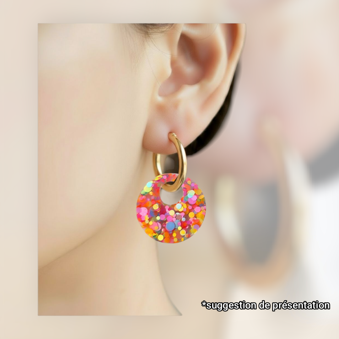 Charms donuts transparent éclat de fleur