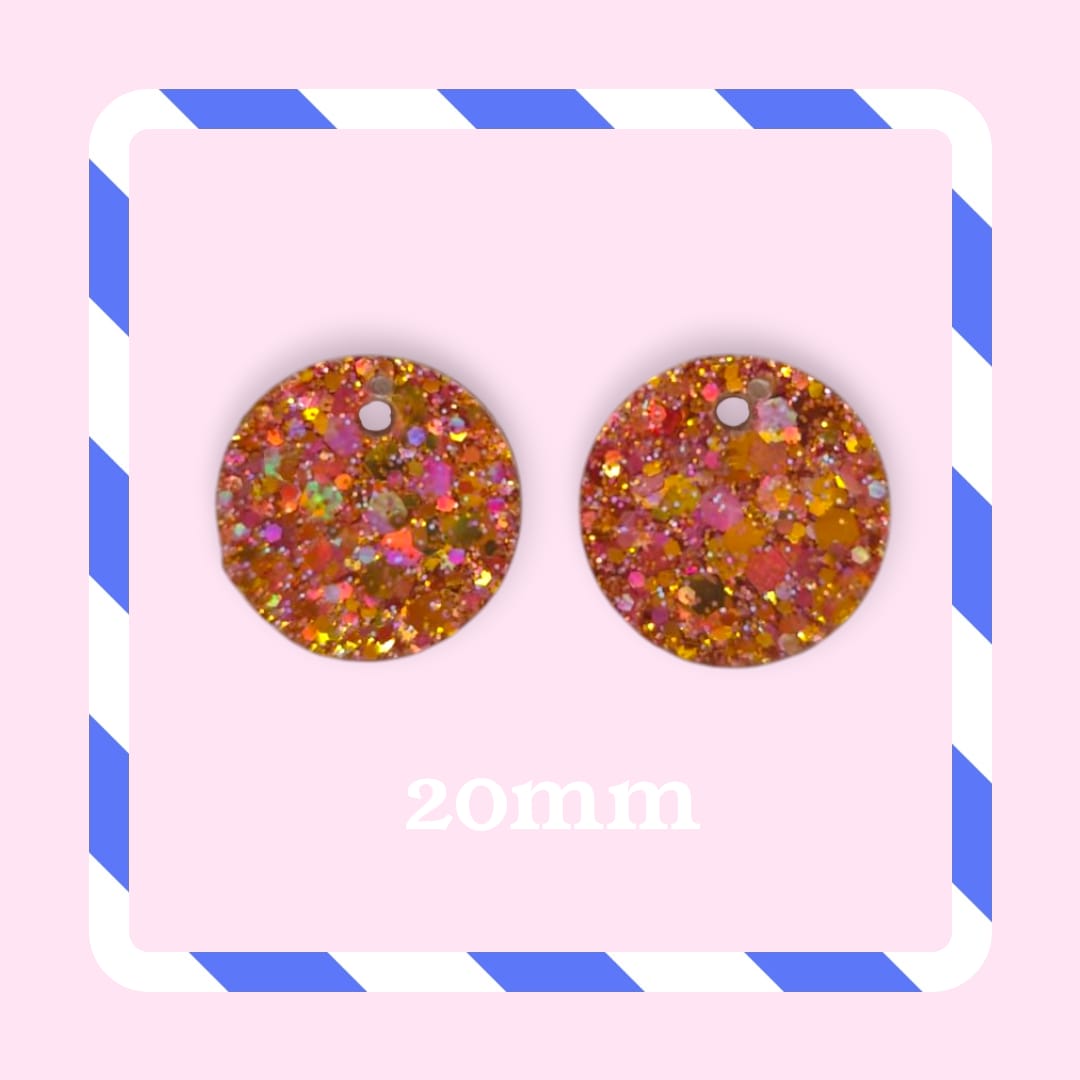 Charms rond paillettes rose doré