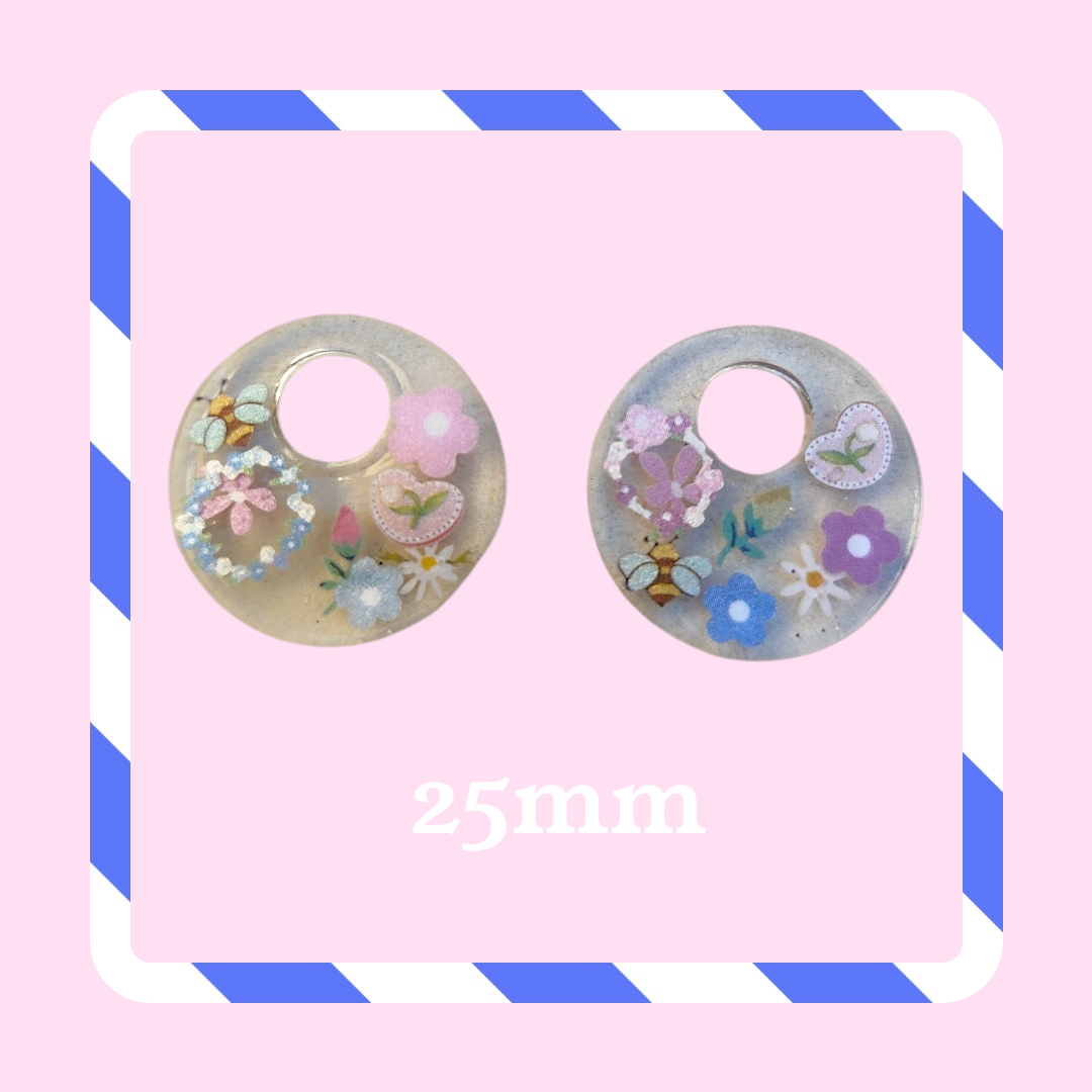 Charms donuts transparent éclat de fleur