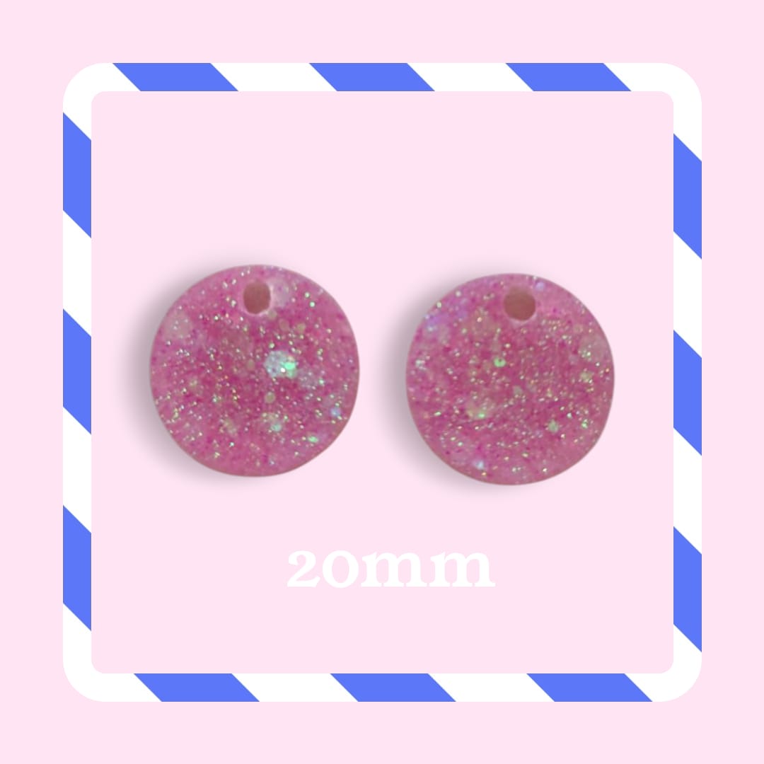 Charms rond paillettes lila scintillant