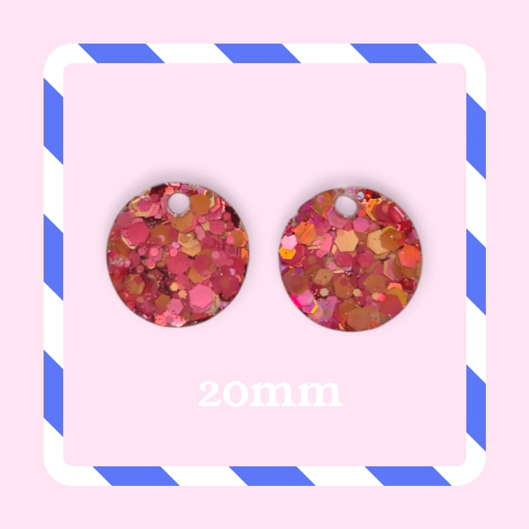 Charms rond paillettes champagne rose