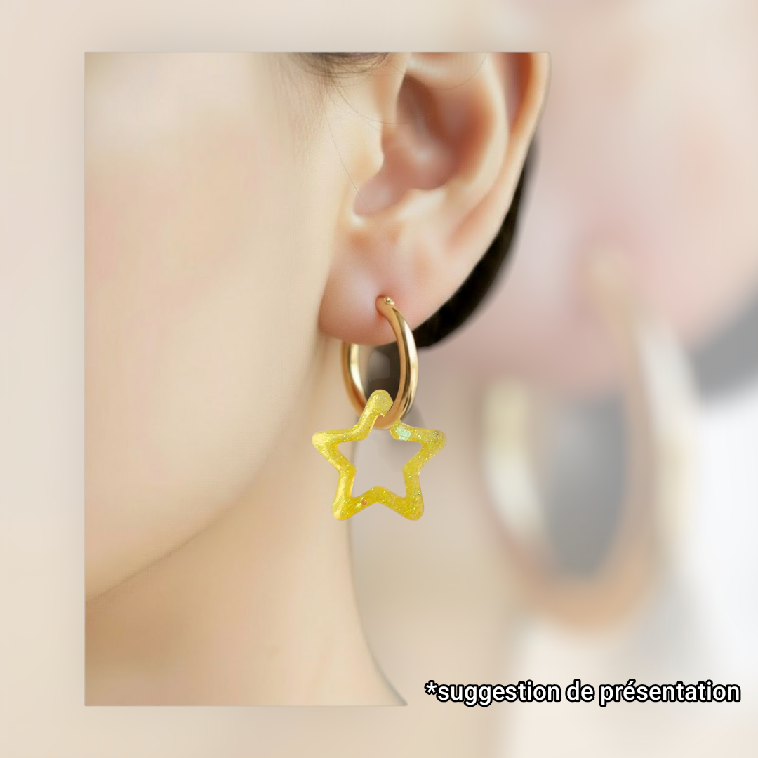 Charms étoile paillettes jaune