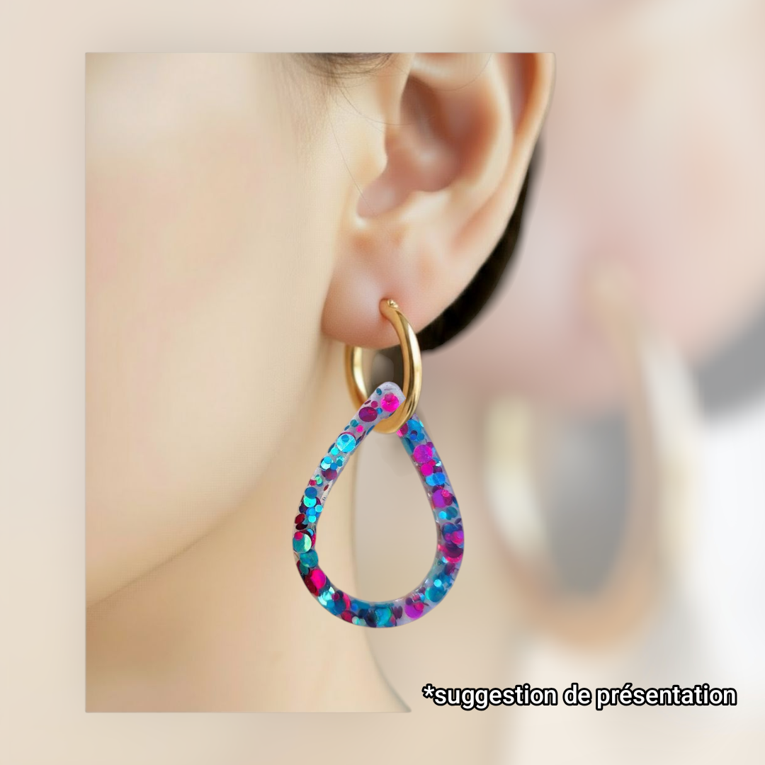 Charms gouttes (ou inversé) pastilles multicolore