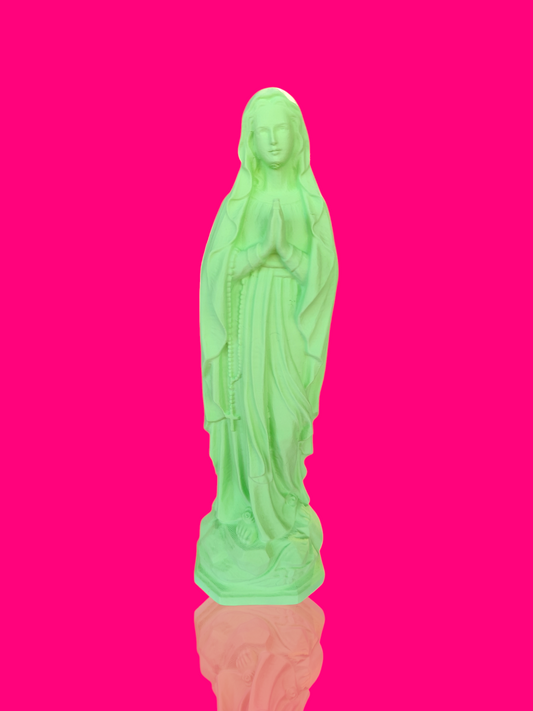 Statue pop vierge Marie vert pastel