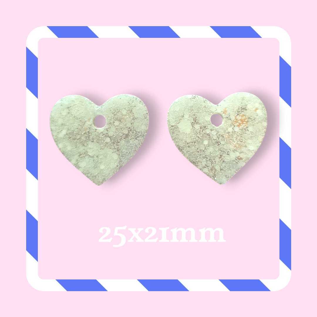 Charms coeur paillettes blanc