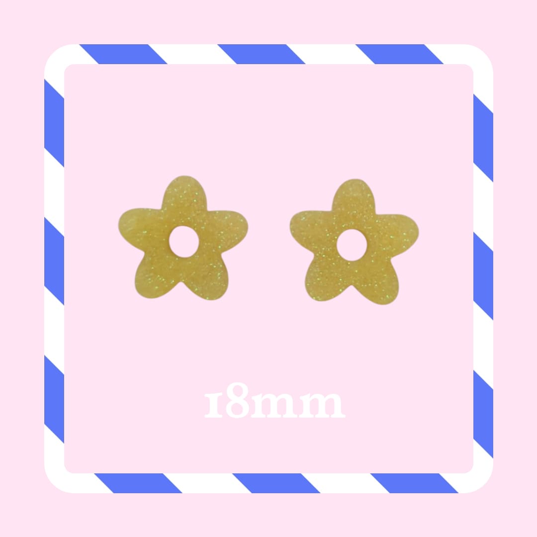 Charms petites fleurs paillettes jaune